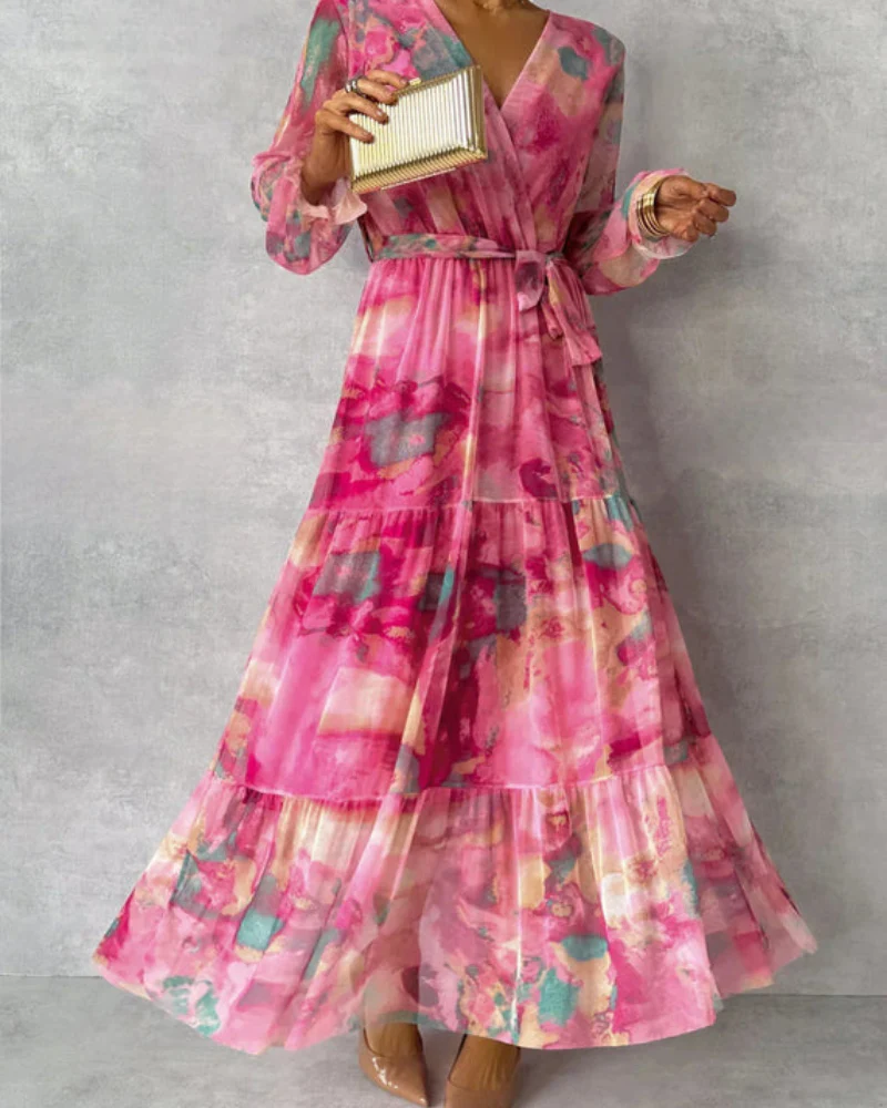 Damen Elegantes Wickelkleid | Maxi Festliches Kleid - Image 3
