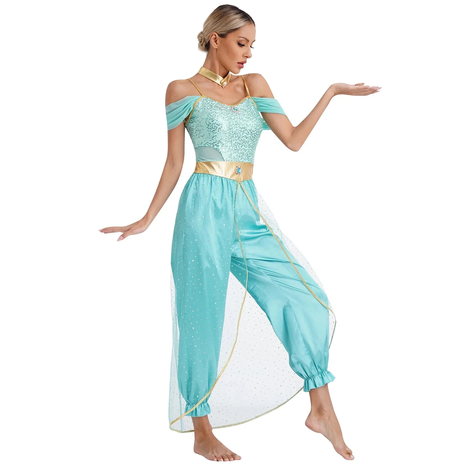 Damen Fantasy Halloween Jumpsuit | Schulterfrei im Harem-Stil - Image 2