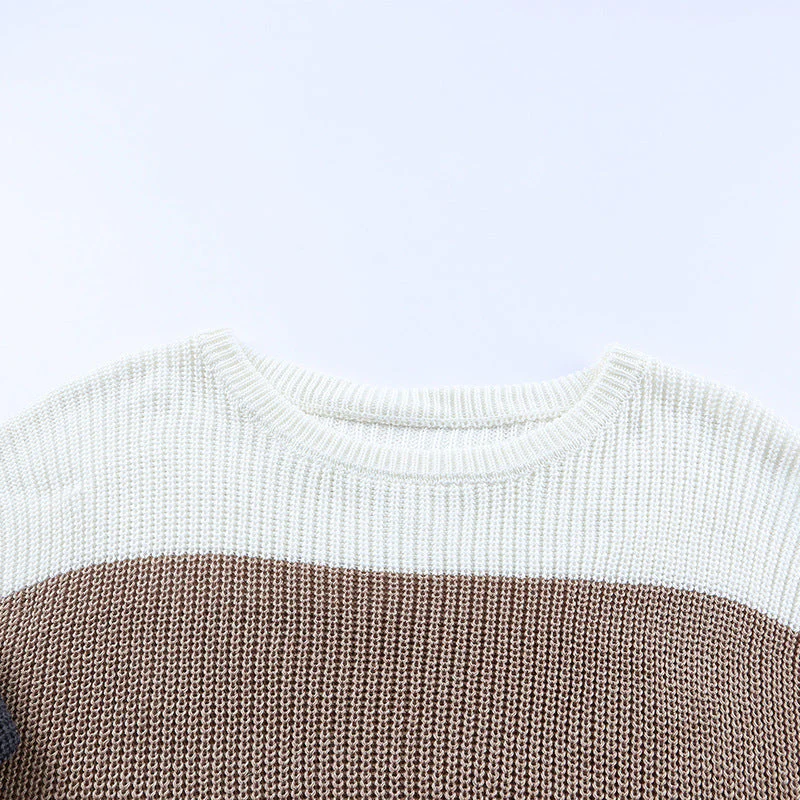 Damen FARBLOCK STRICKPULLOVER | MODERNER, BEQUEMER STIL