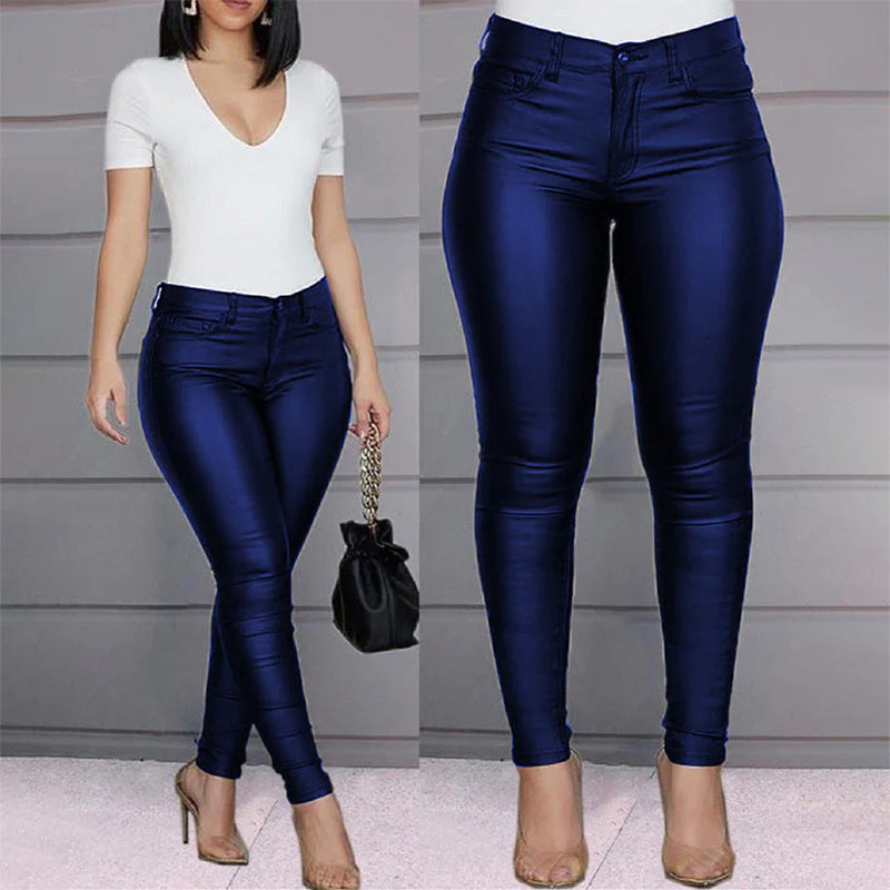 Damen figurbetonte High-Waist Hose - Image 3