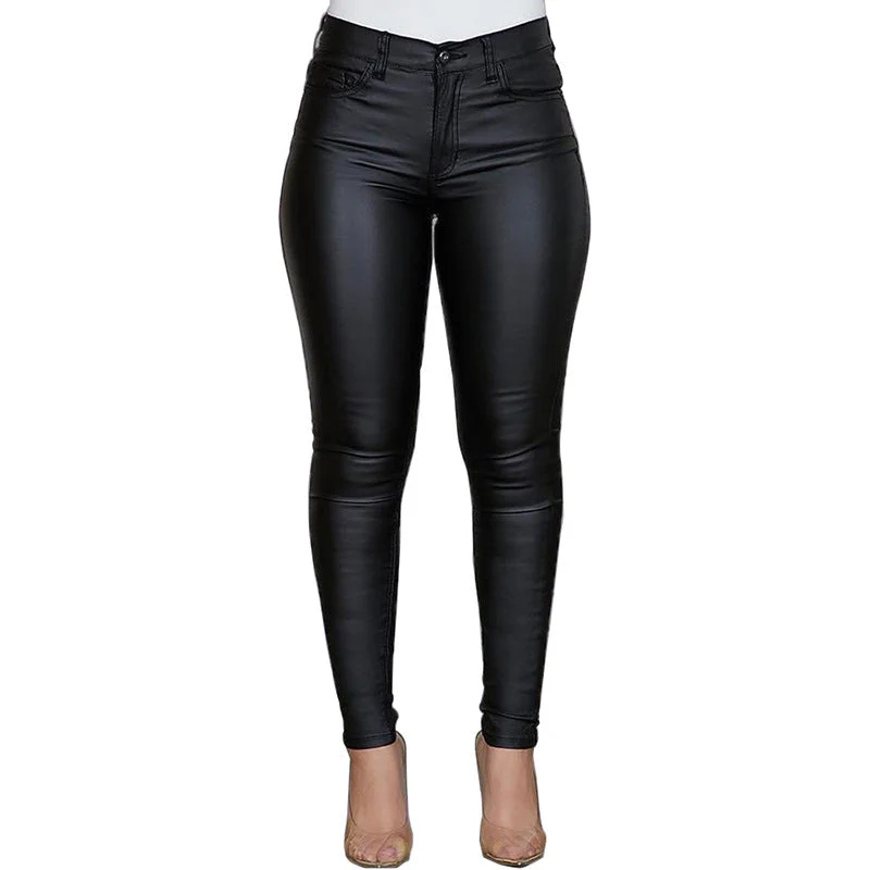 Damen figurbetonte High-Waist Hose - Image 4