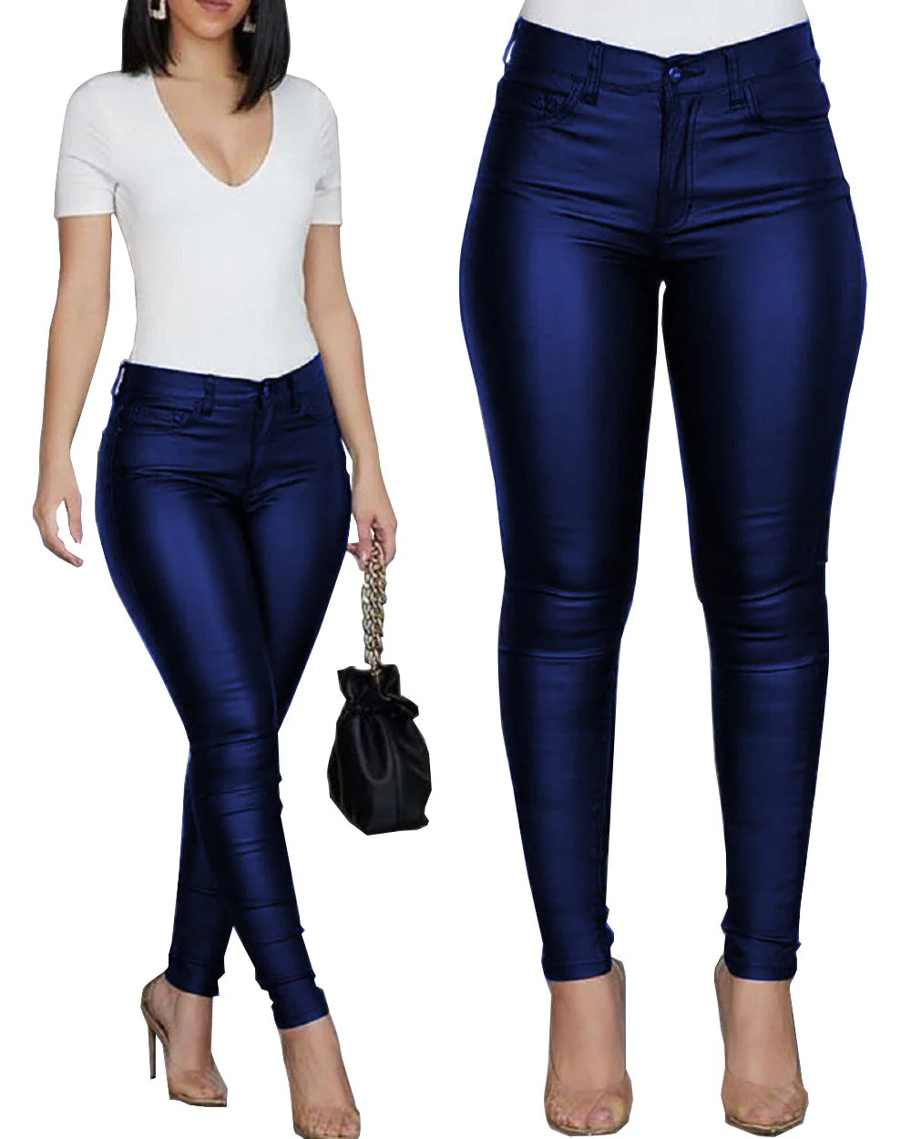 Damen figurbetonte High-Waist Hose - Image 5