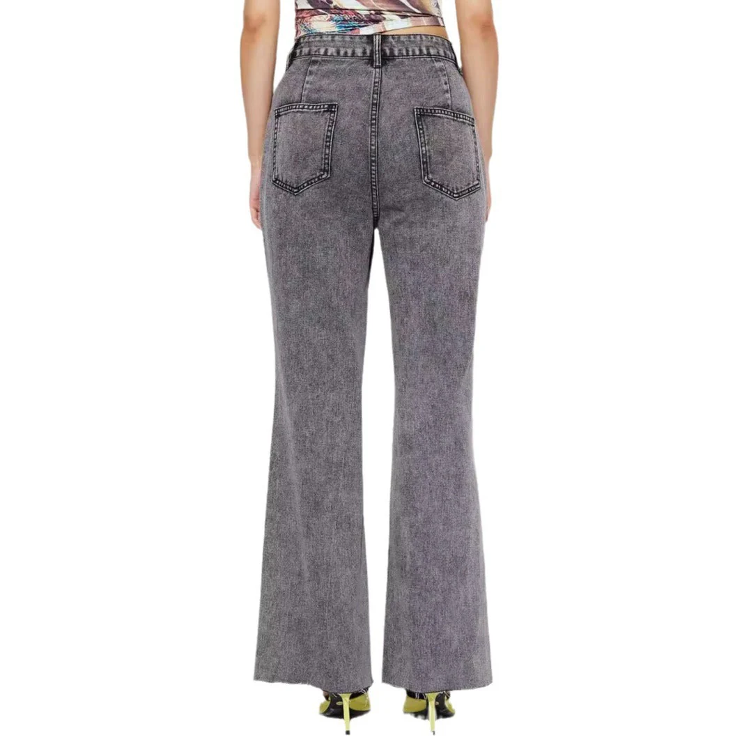 Damen Flared Jeans mit hohem Bund und detaillierten Nähten - Image 4