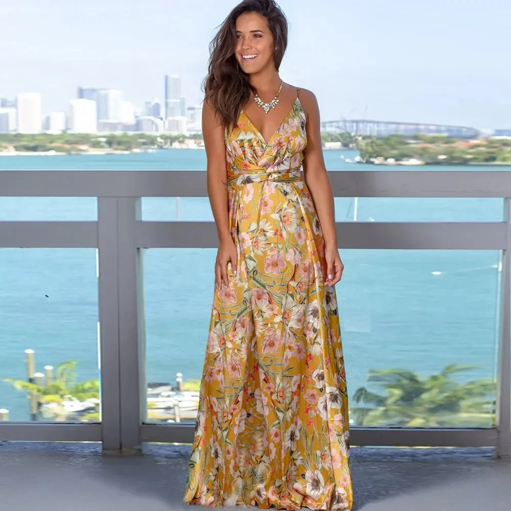 Damen Floral Boho Maxi Sommerkleid - Image 12