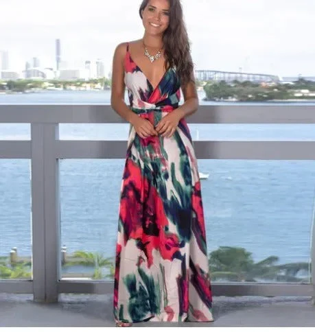 Damen Floral Boho Maxi Sommerkleid - Image 15