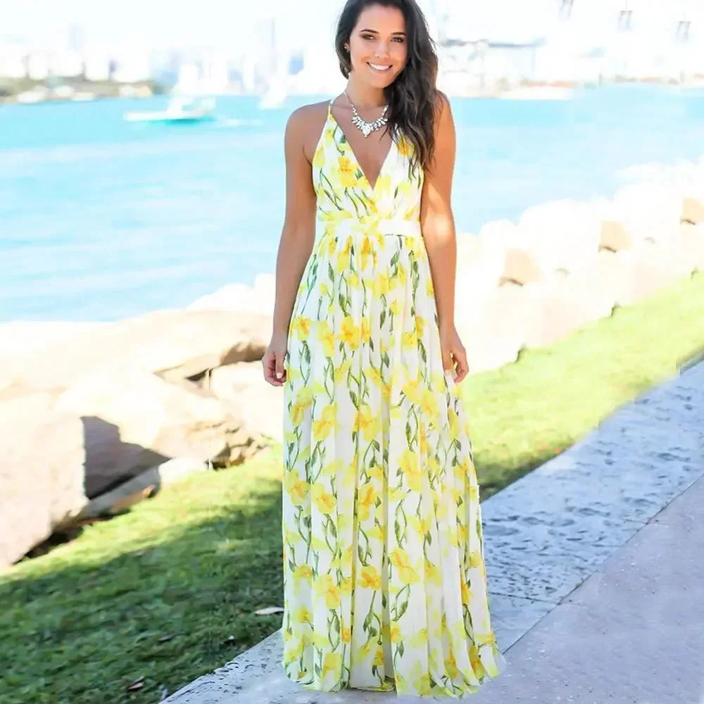 Damen Floral Boho Maxi Sommerkleid - Image 9