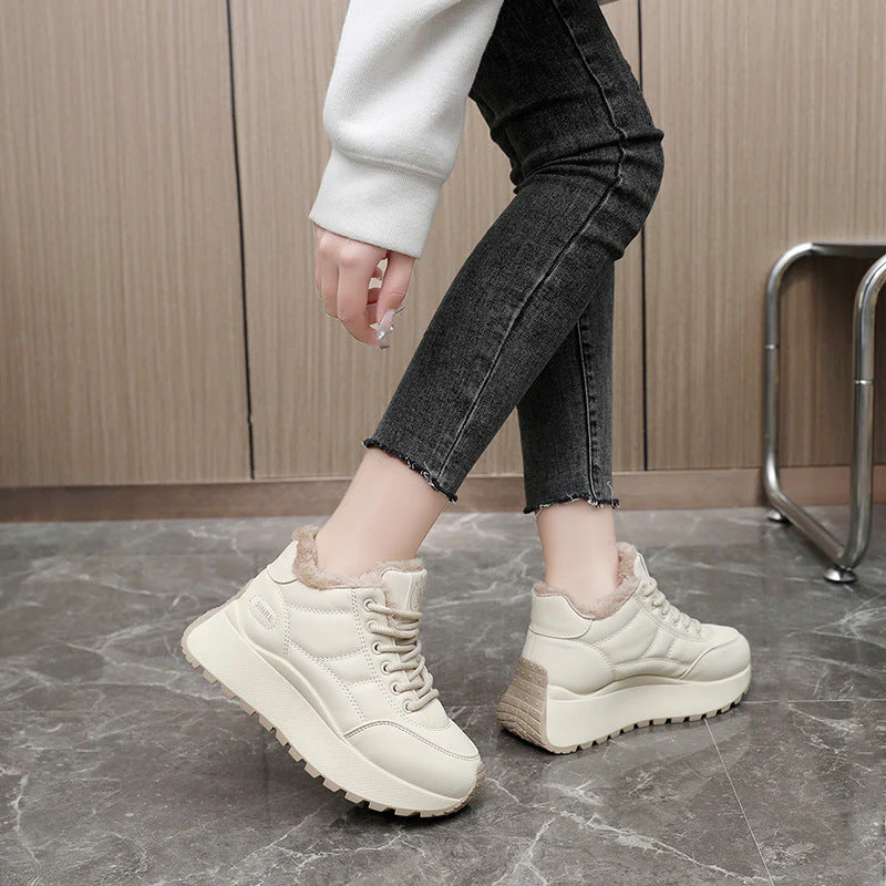 Damen gefütterte High-Top Sneakers mit rutschfester Sohle - Image 2