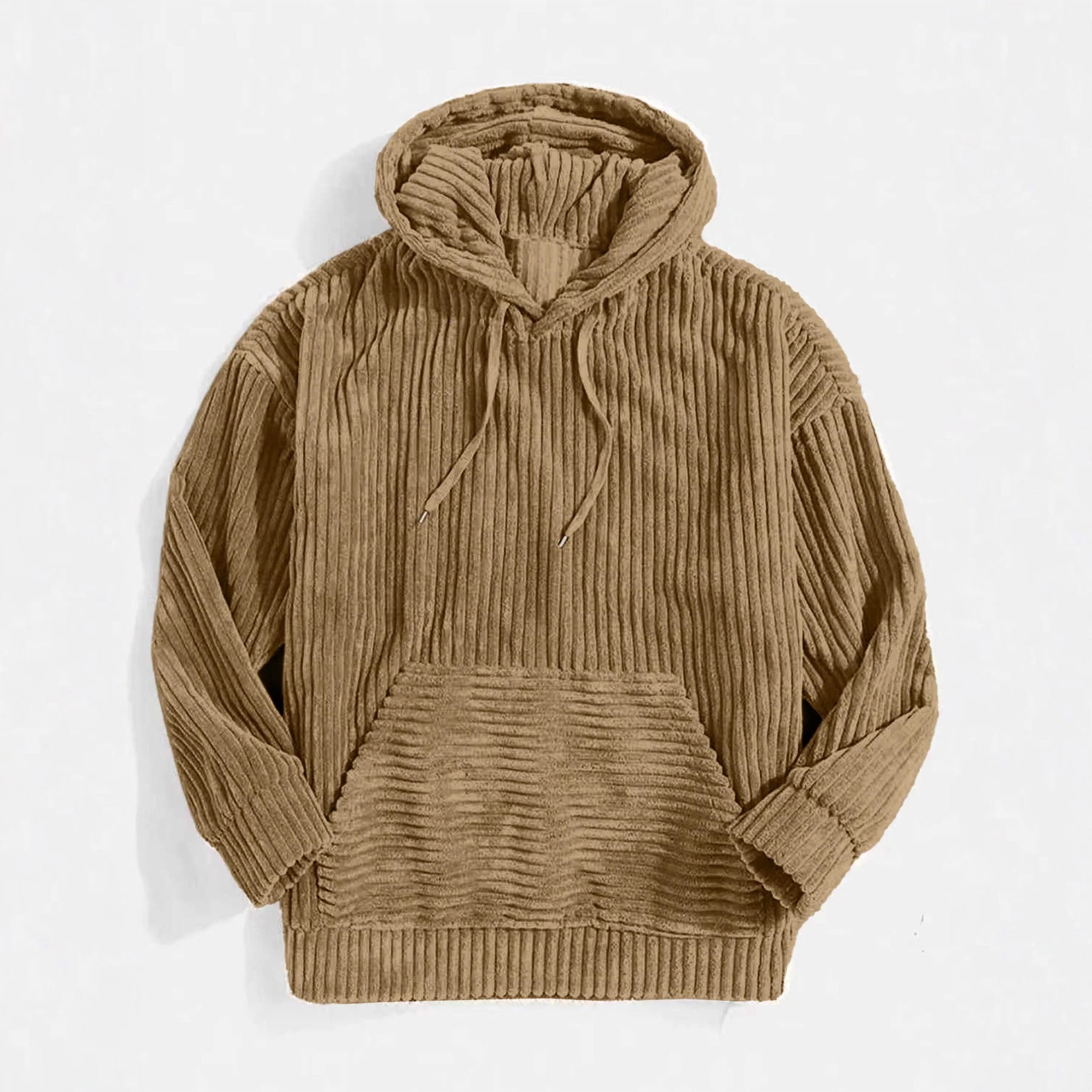 Damen gemütlicher Kapuzenpullover im modernen Rippdesign - Image 3
