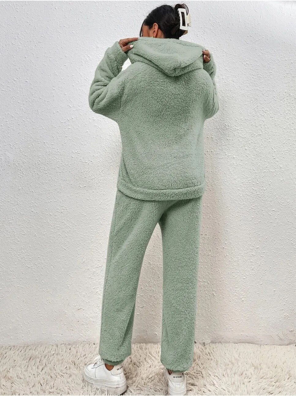 Damen Gemütlicher Teddy Hausanzug | Zweiteilig Warm - Image 2