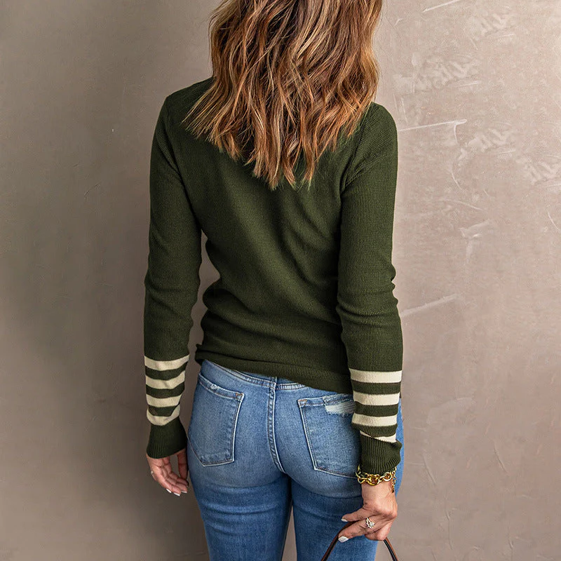 Damen GESTRIFTETER LANGARM PULLOVER | MODISCH, BEQUEM, VIELSEITIG