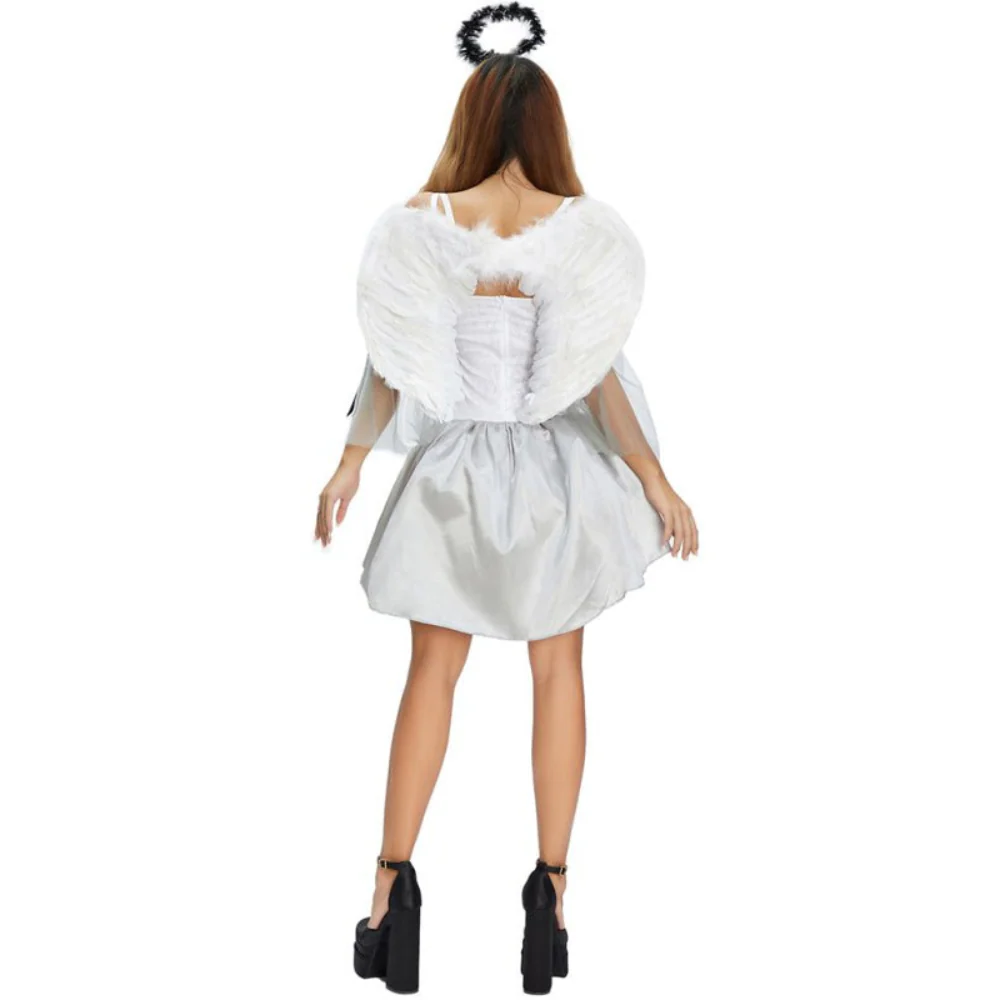 Damen Halloween Kleid mit Schnürung | Mini mit Flügeln - Image 6