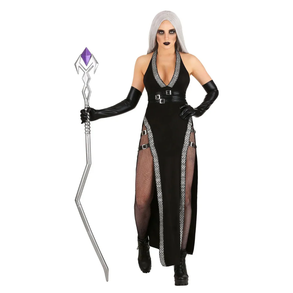 Damen Halloween-Kostüm Zauberin mit Kapuze | Umhang & Taillierter Body - Image 2