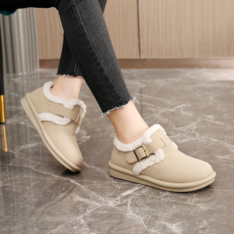 Damen Hausschuhe mit warmem Fleece-Futter und verstellbarem Riemen - Image 2