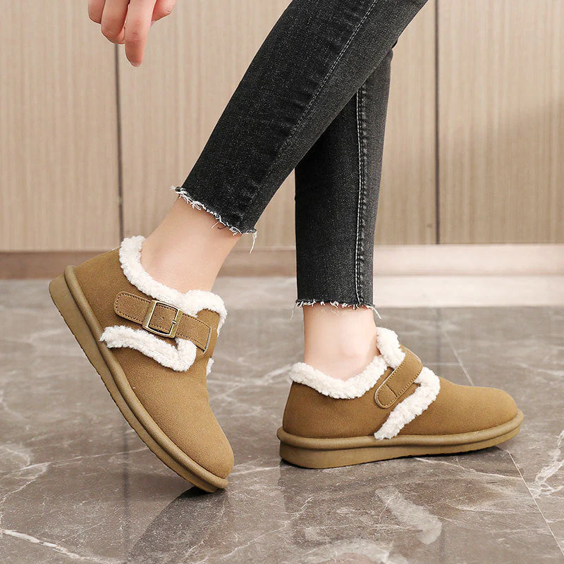 Damen Hausschuhe mit warmem Fleece-Futter und verstellbarem Riemen - Image 3