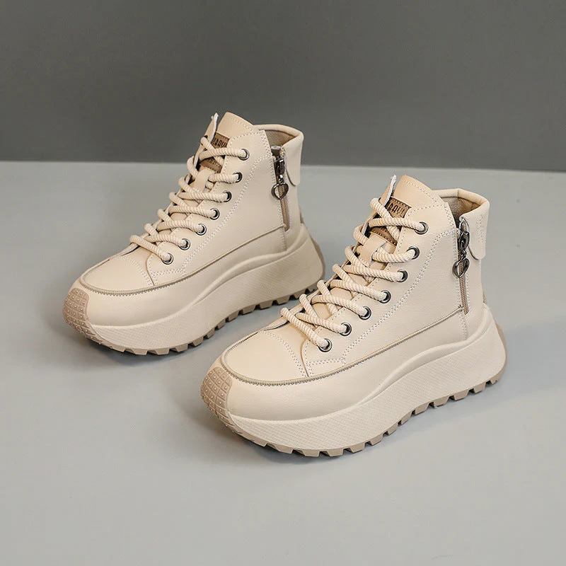 Damen High-Top Sneakers mit elegantem Reißverschluss und dämpfender Laufsohle
