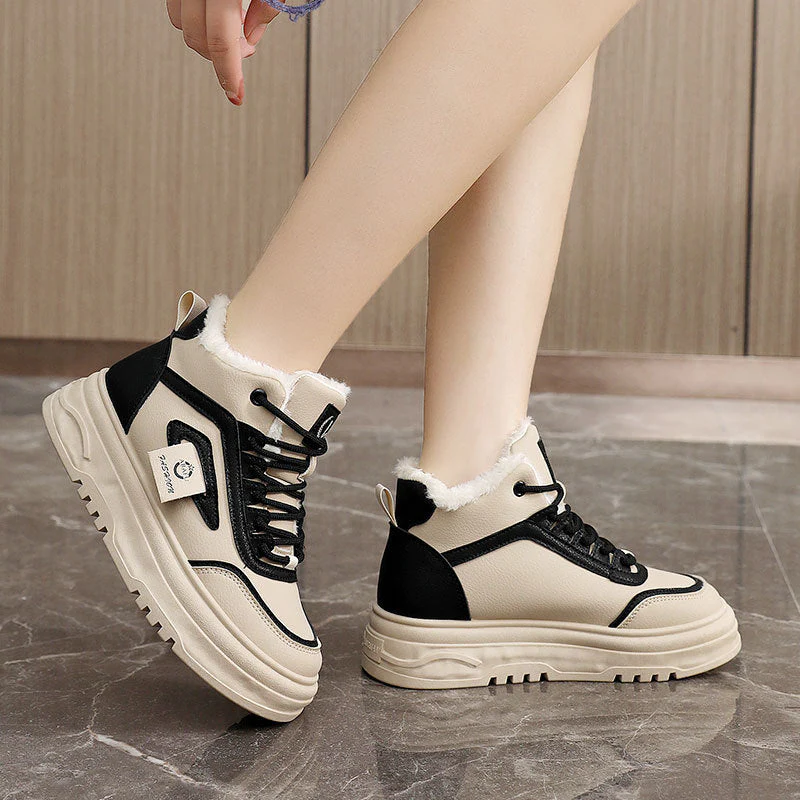 Damen High-Top Sneakers mit kuscheligem Fleece-Futter und rutschfester Sohle - Image 2