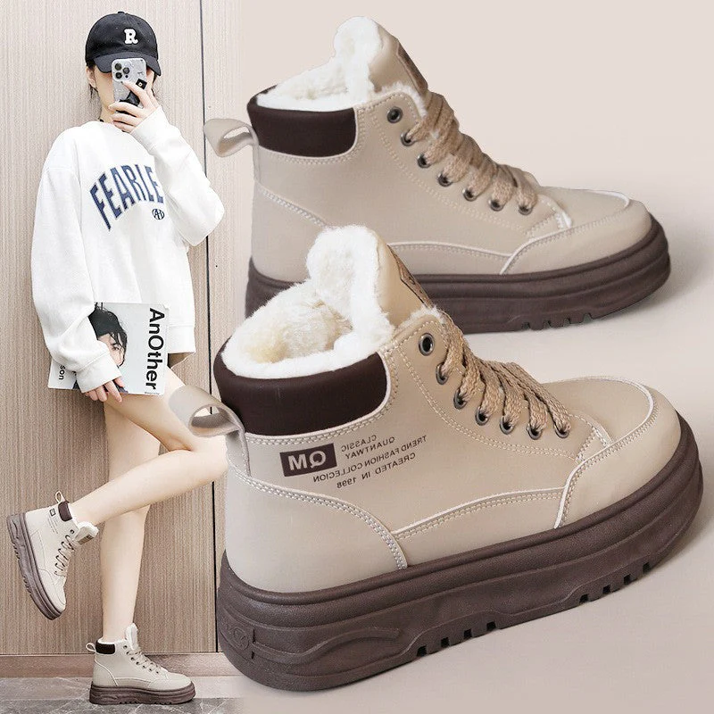 Damen High-Top Sneakers mit warmem Fleece-Futter und rutschfester Laufsohle - Image 3