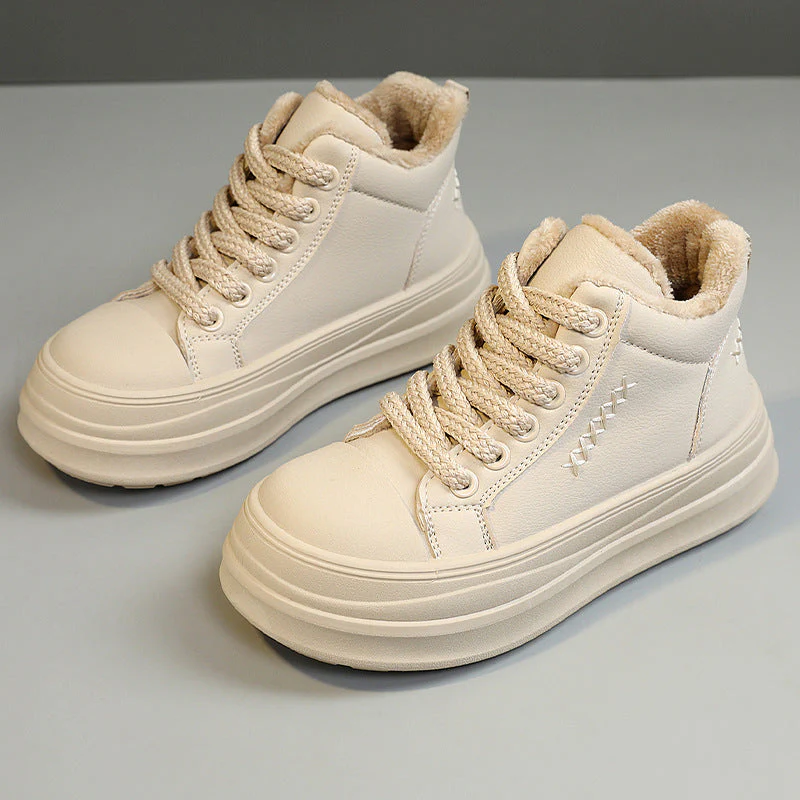 Damen High-Top Sneakers mit warmem Fleece-Innenfutter und rutschfester Laufsohle