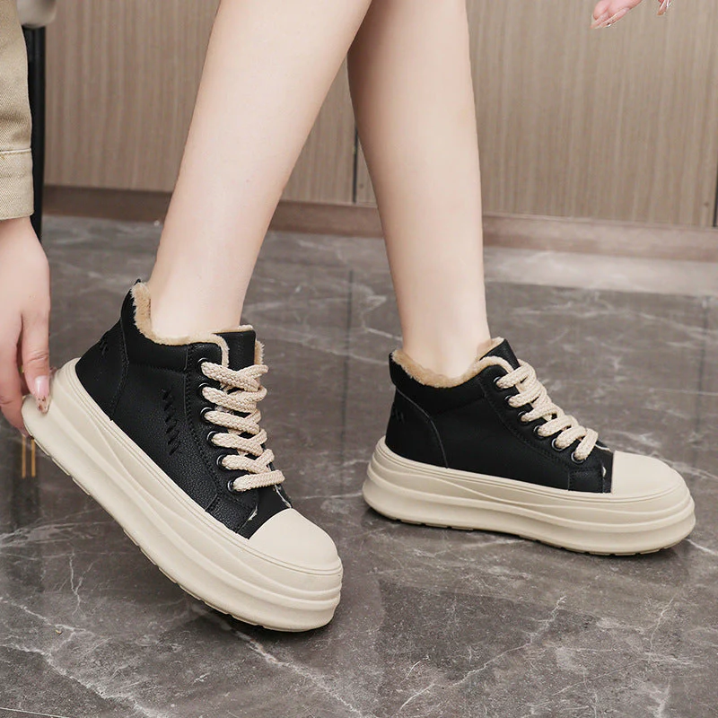 Damen High-Top Sneakers mit warmem Fleece-Innenfutter und rutschfester Laufsohle - Image 2
