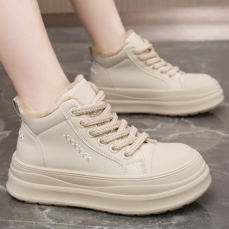 Damen High-Top Sneakers mit warmem Fleece-Innenfutter und rutschfester Laufsohle - Image 3