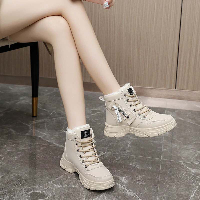 Damen High-Top Sneakers mit warmem Fleece-Innenfutter und rutschfester Sohle - Image 3