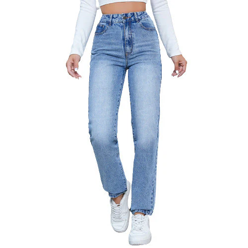 Damen High-Waist Jeans im modernen Straight-Leg Schnitt
