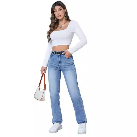 Damen High-Waist Jeans im modernen Straight-Leg Schnitt - Image 2