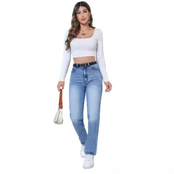Damen High-Waist Jeans im modernen Straight-Leg Schnitt - Image 3