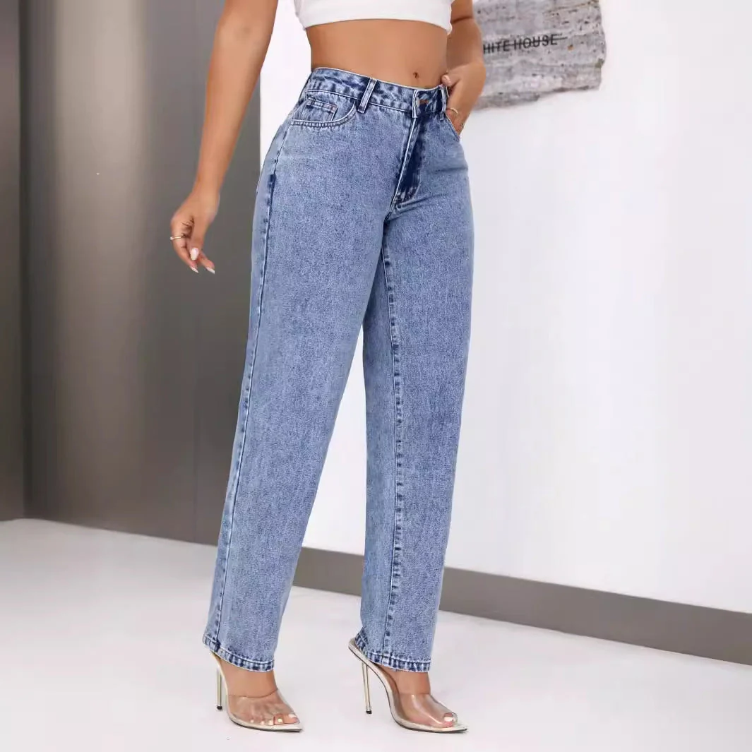 Damen High-Waisted Jeans mit weitem Bein - Image 2