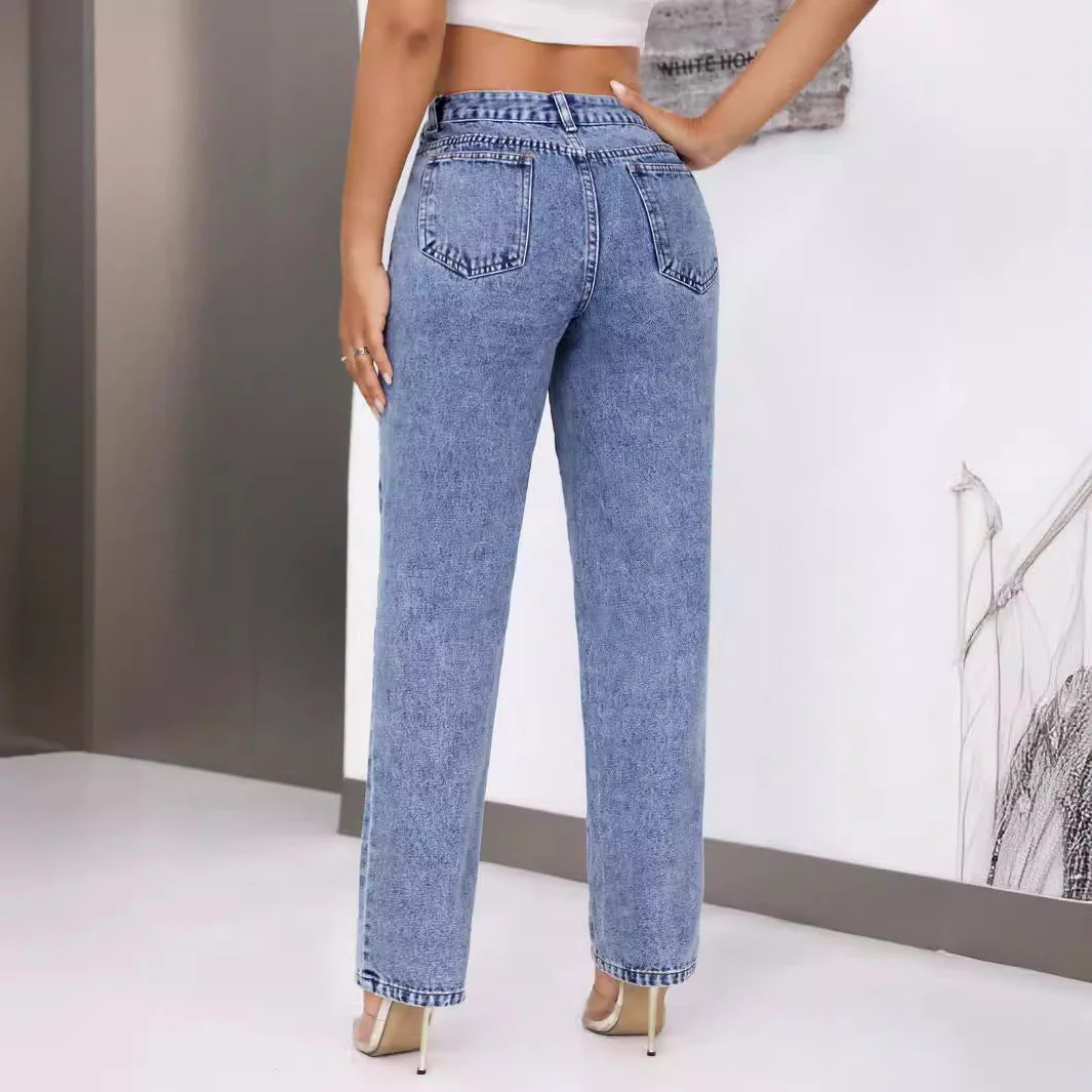 Damen High-Waisted Jeans mit weitem Bein - Image 3