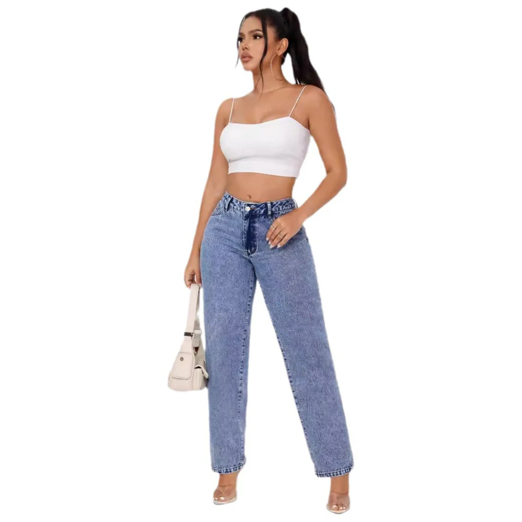 Damen High-Waisted Jeans mit weitem Bein - Image 4
