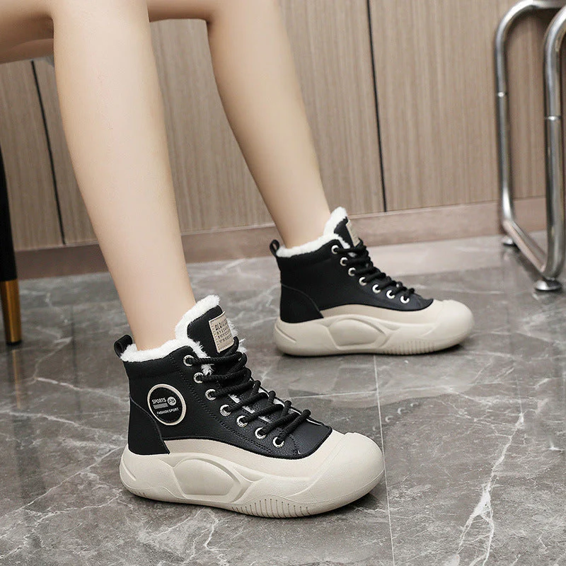 Damen Hochkomfortable Winter Sneakers mit isolierendem Fleece-Futter - Image 3