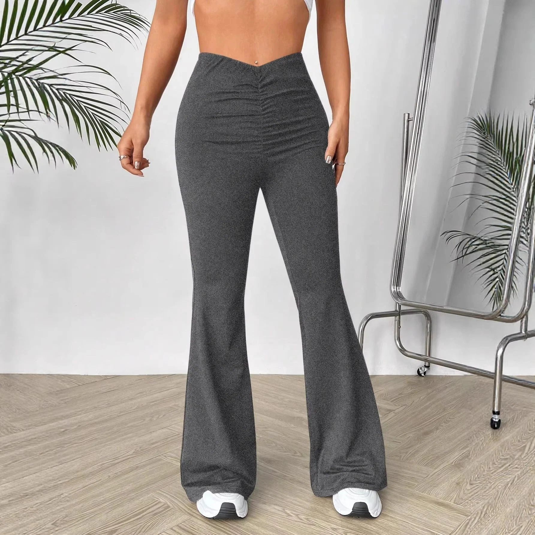 Damen Hochtaillierte Bootcut-Hose - Image 4