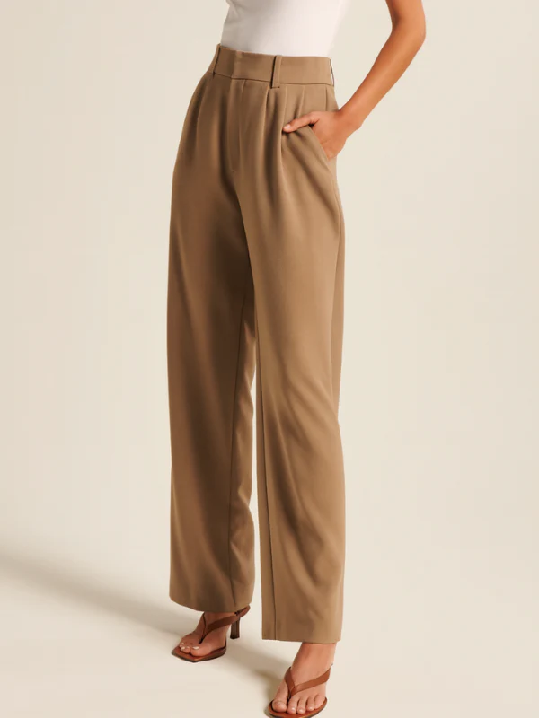 Damen Hochtaillierte Hose mit Weitem Bein – Stylische Freizeithose für jeden Anlass