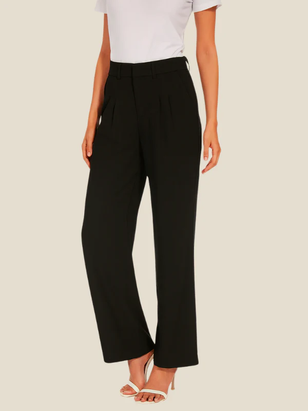 Damen Hochtaillierte Hose mit Weitem Bein – Stylische Freizeithose für jeden Anlass - Image 4