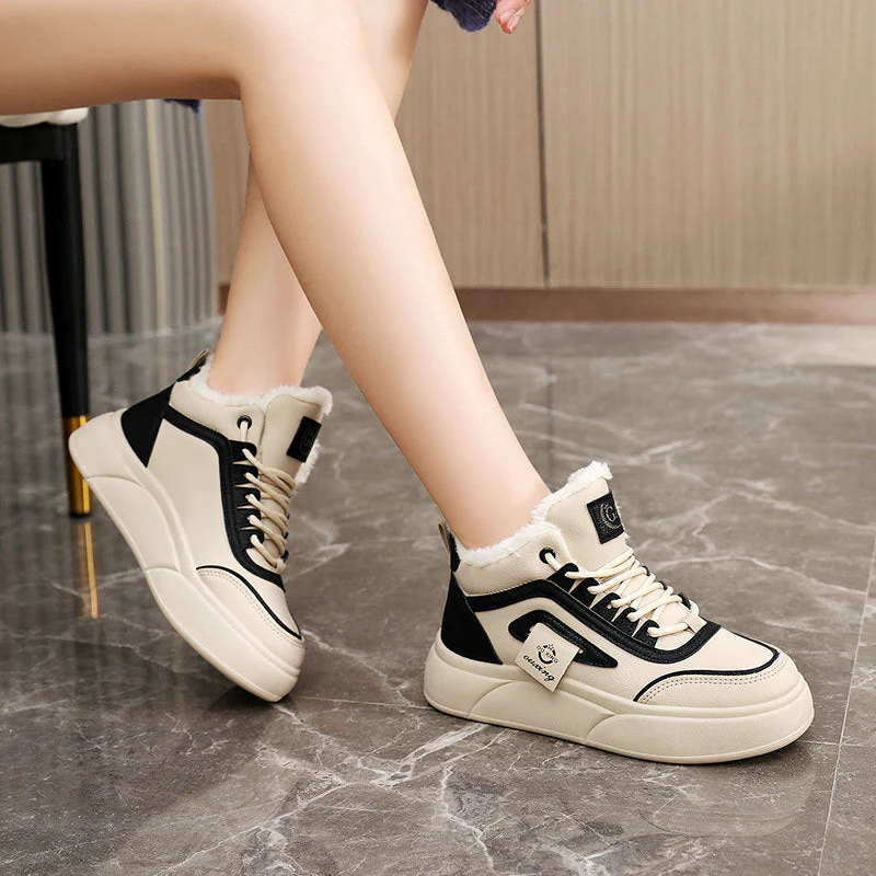 Damen Hohe Winter Sneakers mit weichem Fleece-Futter und rutschfester Sohle - Image 2