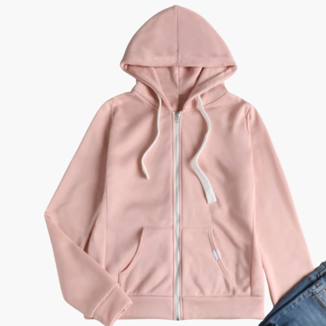 Damen Hoodie mit Frontreißverschluss und Kängurutasche - Image 2