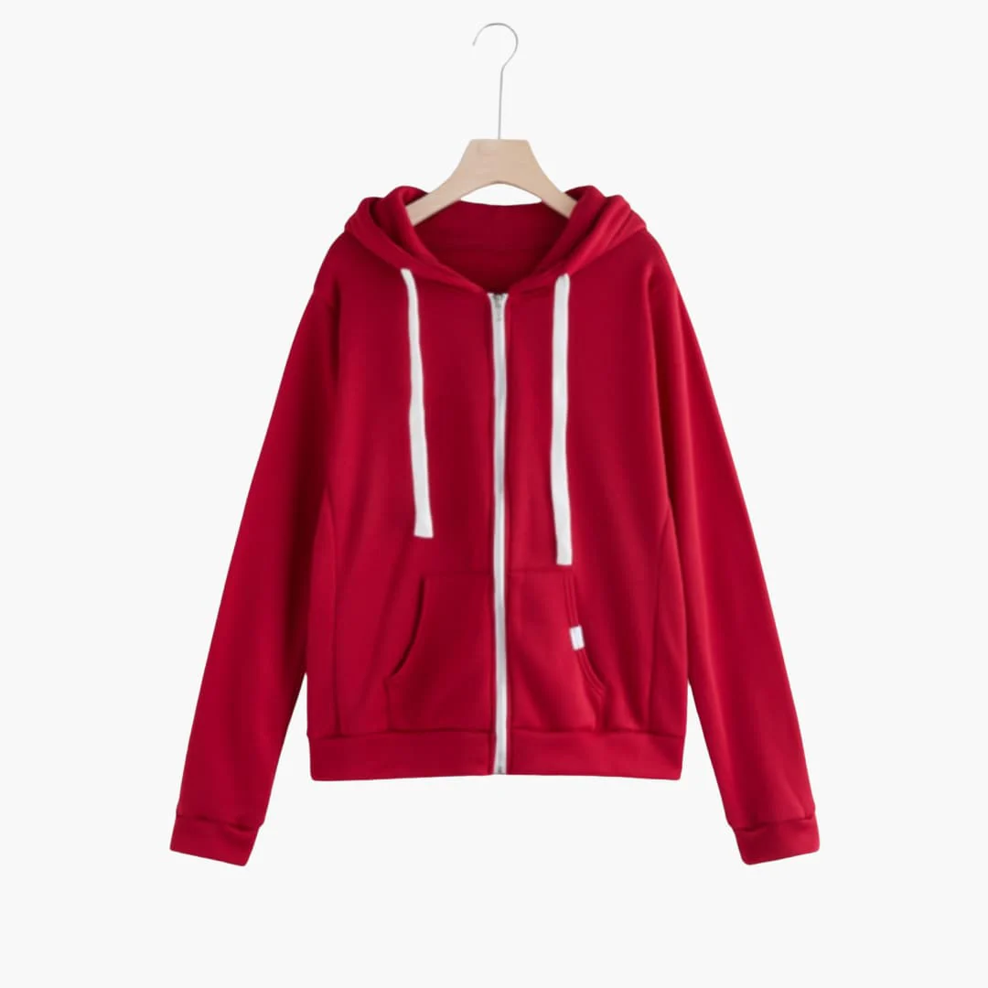 Damen Hoodie mit Frontreißverschluss und Kängurutasche - Image 3
