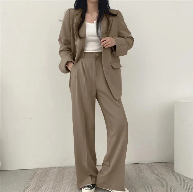 Damen Hosenanzug Loose Fit Blazer Baggy - Image 11