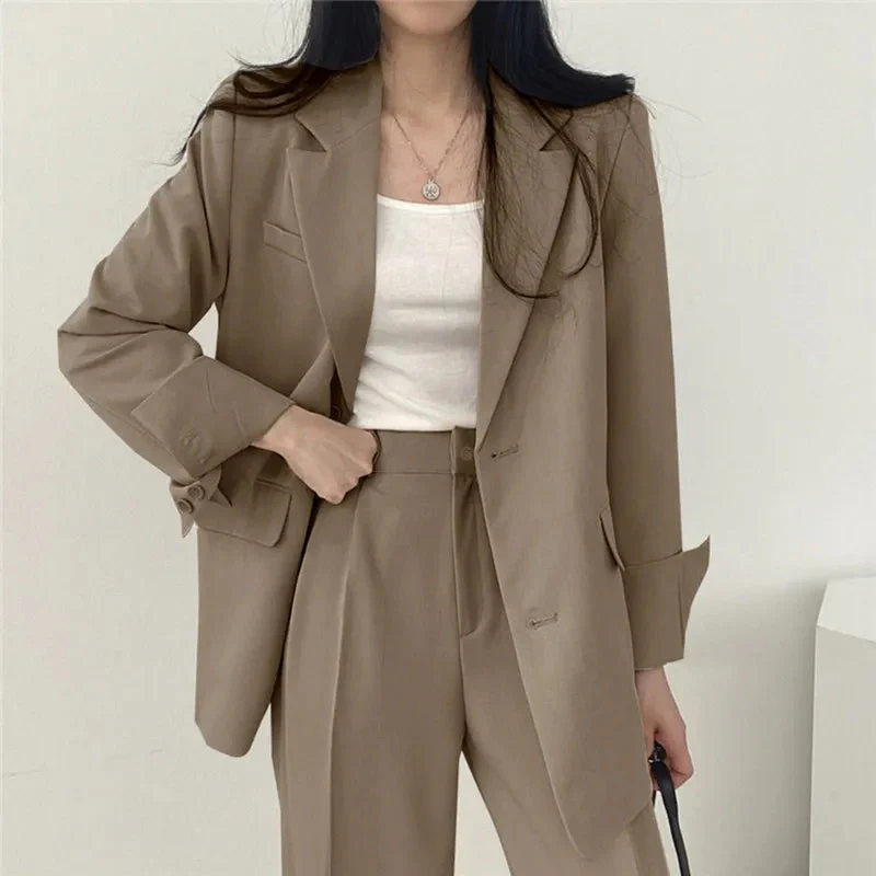 Damen Hosenanzug Loose Fit Blazer Baggy - Image 12