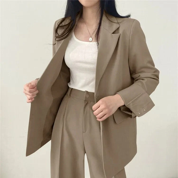 Damen Hosenanzug Loose Fit Blazer Baggy - Image 13