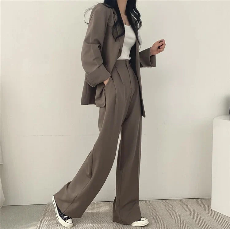 Damen Hosenanzug Loose Fit Blazer Baggy - Image 16