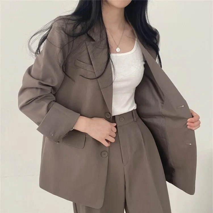Damen Hosenanzug Loose Fit Blazer Baggy - Image 18