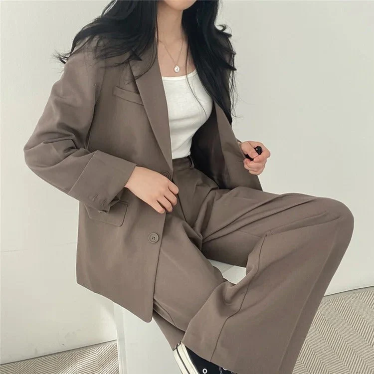 Damen Hosenanzug Loose Fit Blazer Baggy - Image 19