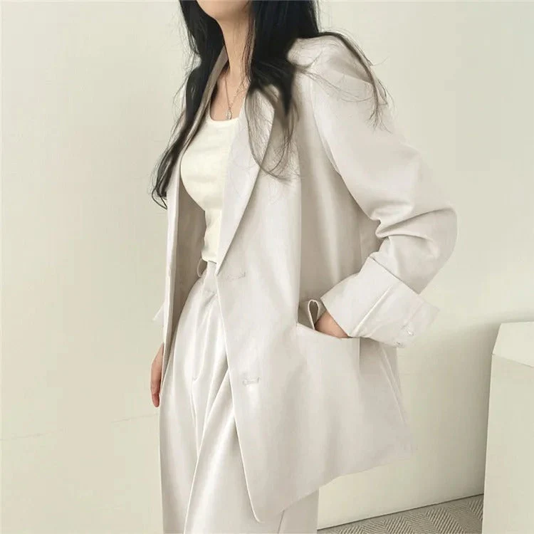 Damen Hosenanzug Loose Fit Blazer Baggy - Image 2