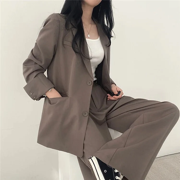 Damen Hosenanzug Loose Fit Blazer Baggy - Image 20