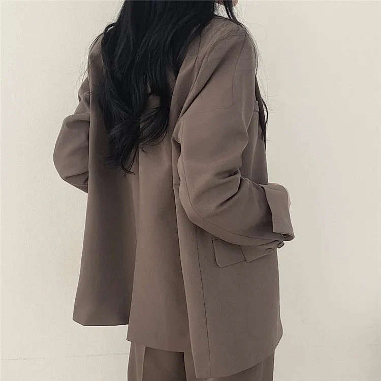 Damen Hosenanzug Loose Fit Blazer Baggy - Image 21
