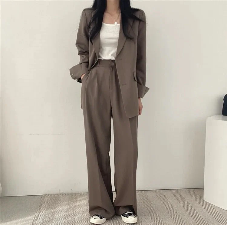 Damen Hosenanzug Loose Fit Blazer Baggy - Image 25