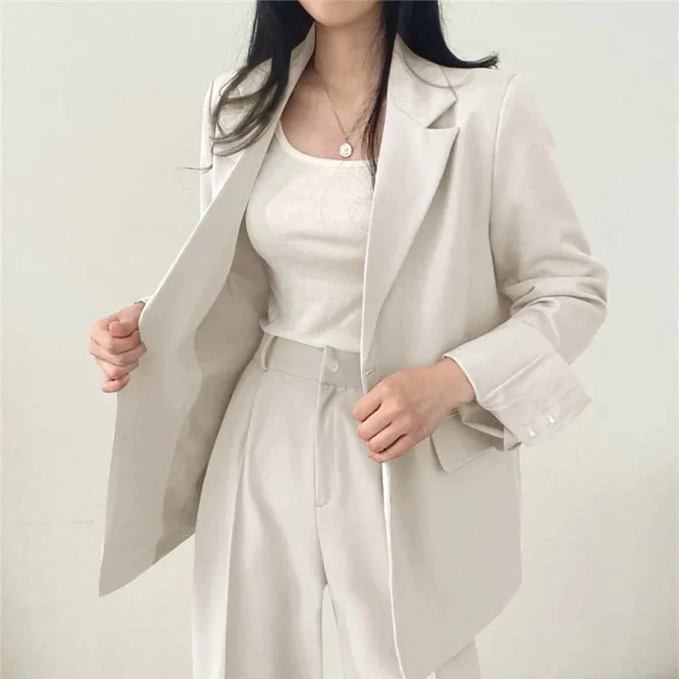 Damen Hosenanzug Loose Fit Blazer Baggy - Image 3