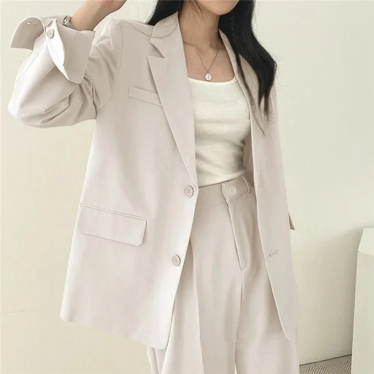 Damen Hosenanzug Loose Fit Blazer Baggy - Image 4